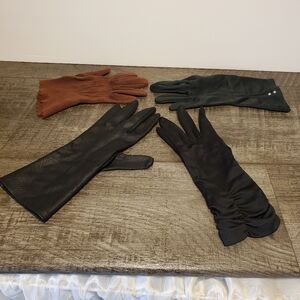 Vintage Women's Gloves Black Brown Small Medium